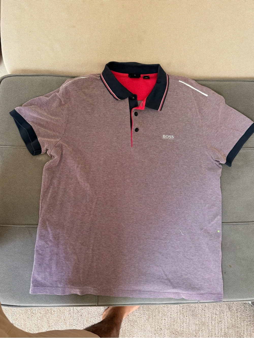 Boss Hugo Boss Regular Fit Polo Shirt Men's Size XL Red Navy